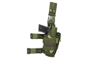 Image of VISM 2955 Tactical Drop Leg Adjustable Holster, Woodland Camo CVDLHOL2955WC