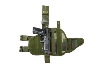 Image of VISM 2955 Tactical Drop Leg Adjustable Holster, Woodland Camo CVDLHOL2955WC