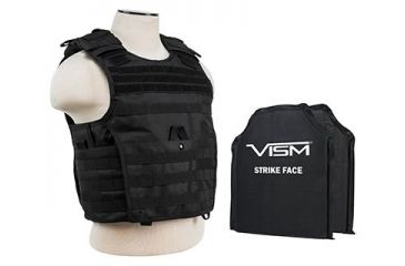 Image of Vism 2963 Series Expert Plate Carrier includes two BSC1012 Soft Ballistic Panels - Shooters Cut, Black BSCVPCVX2963B-A