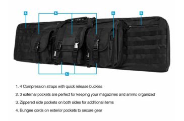 Image of VISM 36in Double Carbine Gun Case, Black CVDC2946B-36