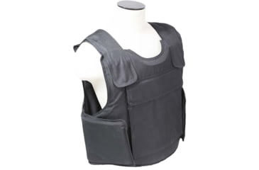 Image of VISM Black Outer Carrier Vest w/Four Level IIIA Ballistic panels, Small, Black, BSO3AVBS