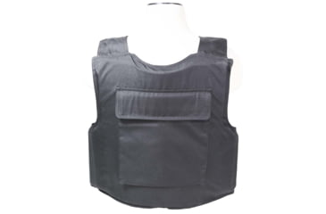 Image of VISM Black Outer Carrier Vest w/Four Level IIIA Ballistic panels, Small, Black, BSO3AVBS