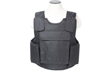 Image of VISM Black Outer Carrier Vest w/Four Level IIIA Ballistic panels, Small, Black, BSO3AVBS