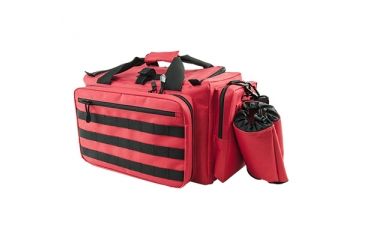 Image of VISM Competition Range Bag w/ Zippered Compartments, Red w/Black Trim CVCRB2950R