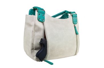 Image of Vism Concealed Carry Hobo Bag- OFF WHITE W/ SEAFOAM, Off White w/Seafoam, BWC002