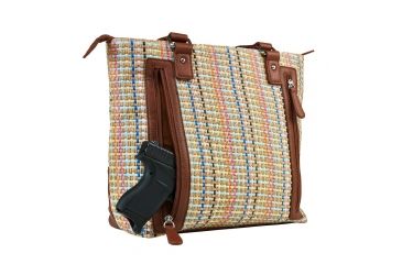 Image of Vism Concealed Carry Printed Tote Bag, Brown, BWK003