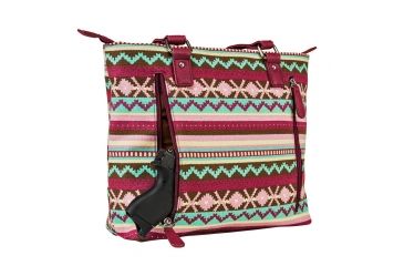 Image of Vism Concealed Carry Printed Tote Bag, Burgundy, BWJ003