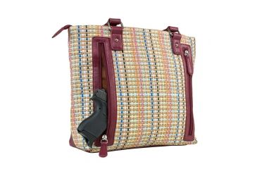 Image of Vism Concealed Carry Printed Tote Bag, Burgundy, BWK002