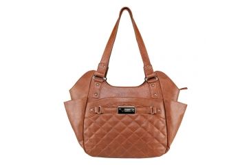 Image of Vism Concealed Carry Quilted Hobo Bag, Brown, Large, BWL002