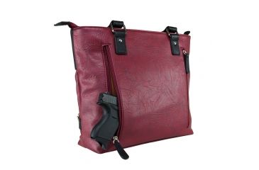Image of Vism Concealed Carry Satchel Bag, Black w/Burgundy, Small, BWI002