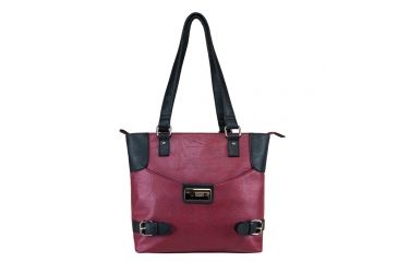 Image of Vism Concealed Carry Satchel Bag, Black w/Burgundy, Small, BWI002
