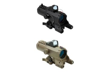 Image of VISM ECO Prismatic 4X Scope w/Laser &amp; NAV LED, Black, Tan