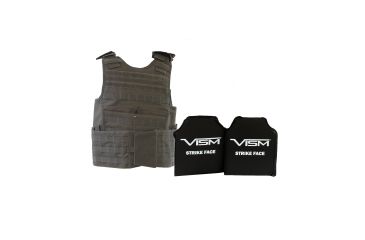 Image of Vism Expert Plate Carrier Vest w/Two Rectangle Cut Soft Ballistic Panels, Urban Gray, BSCVPCVX2963U-A