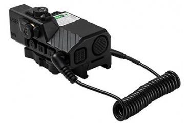 Image of Vism Off-Set Laser Designator Box With Green Laser And 2 Color Led Nav Lights With Quick Release Mount, Black VLGSNVQRB