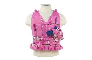 Image of VISM Tactical Vest, Hydration System Compatible, Pink Camo, XS-S CTVC2916PC