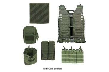 Image of Zombie Rezurrection Kit, Green - with Vest, MOLLE Panel, 4 Pouches