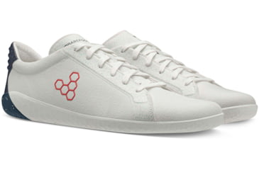 Image of Vivobarefoot Geo Court Eco Casual Shoes - Mens, White/Navy/Red, 8 US, 300134-02-41