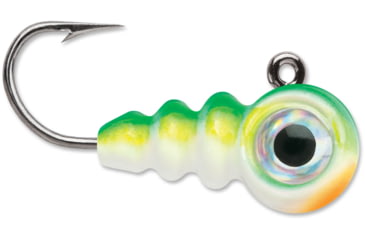 Image of VMC Tungsten Larv Eye Jig, 1/32 oz, #12HK, Green Orange Glow, 2pk, TLEJ132GOGL