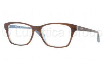 Image of Vogue VO2714 Progressive Prescription Eyeglasses 2014-5416 - Top Striped Brown/Azure Frame, Demo Lens Lenses