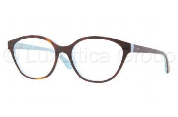Image of Vogue VO2764 Single Vision Prescription Eyeglasses 2018-5217 - Top Havana/Azure Frame, Demo Lens Lenses