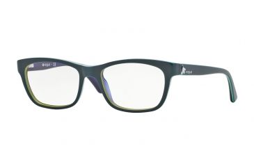 Image of Vogue VO2767 Eyeglass Frames 1989-52 - Top Petroleum Green/Violet Tr