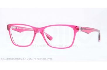 Image of Vogue VO2787 Single Vision Prescription Eyeglasses 2172-51 - Top Fuxia/transparent Frame