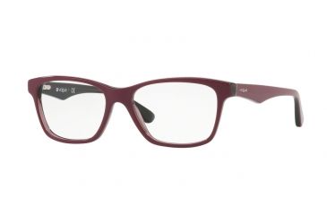 Image of Vogue VO2787 Single Vision Prescription Eyeglasses 2584-53 - Top Dark Red/red Transp Frame