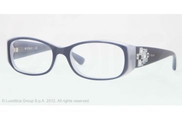 Image of Vogue VO2813B Eyeglass Frames 1532-51 - Top Opal Blue/ice Frame, Demo Lens Lenses