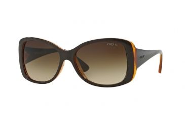 Image of Vogue VO2843S Progressive Prescription Sunglasses VO2843S-227913-56 - Lens Diameter 56 mm, Frame Color Top Brown/Orange Transp