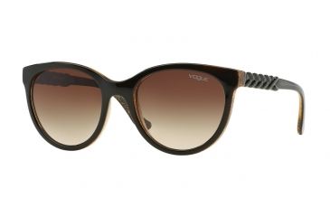 Image of Vogue VO2915S Sunglasses 225913-53 - Top Brown/Glitter Brown Frame, Brown Gradient Lenses