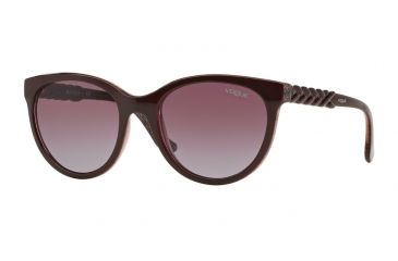 Image of Vogue VO2915S Sunglasses 226214-53 - Top Bordeaux/Glitter Pink Frame, Pink Gradient Brown Lenses