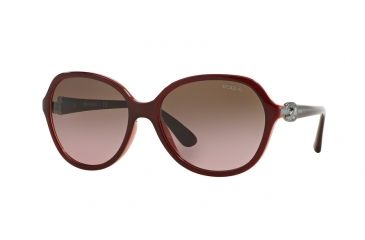 Image of Vogue VO2916SB Sunglasses 232314-58 - Bordeaux/opal Powder Frame, Pink Gradient Brown Lenses