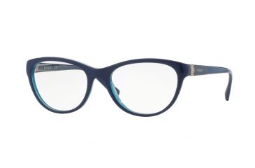Image of Vogue VO2938B Single Vision Prescription Eyeglasses 2388-52 - Top Dark Blue/blue Transp Frame
