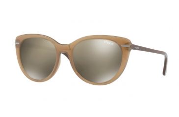 Image of Vogue VO2941S Sunglasses 25335A-56 - Opal Sand Frame, Light Brown Mirror Dark Gold Lenses