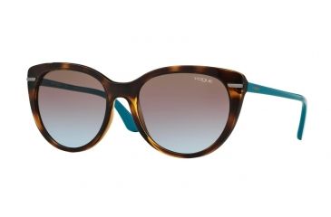 Image of Vogue VO2941S Sunglasses W65648-56 - Dark Havana Frame, Azure Grad Pink Grad Brown Lenses