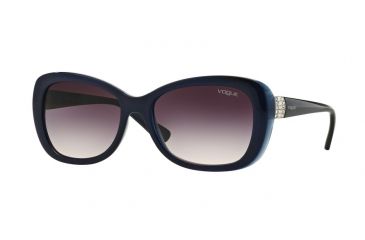 Image of Vogue VO2943SB Sunglasses 238836-55 - Top Dark Blue/blue Transp Frame, Pink Gradient Dark Grey Lenses