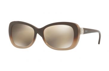 Image of Vogue VO2943SB Sunglasses 25605A-55 - Opal Brown Gradient Brown Frame, Light Brown Mirror Gold Lenses