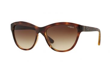 Image of Vogue VO2993SF Sunglasses W65613-57 - Dark Havana Frame, Brown Gradient Lenses