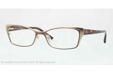 Image of Vogue VO3865 Eyeglass Frames 848-52 - Pale Gold Sand Brown Frame, Demo Lens Lenses