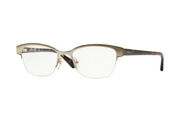 Image of Vogue VO3917 Eyeglass Frames 848-52 - Brushed Pale Gold/brown Frame
