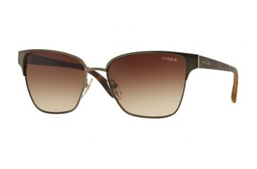 Image of Vogue VO3983S Sunglasses 548S13-58 - Matte Brushed Gunmet Frame, Brown Gradient Lenses