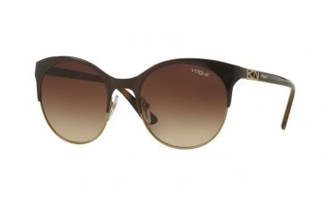 Image of Vogue VO4006S Single Vision Prescription Sunglasses VO4006S-997-13-53 - Lens Diameter 53 mm, Frame Color Brown/Pale Gold