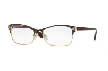 Image of Vogue VO4009 Single Vision Prescription Eyeglasses 997-52 - Brown/Pale Gold Frame