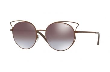 Image of Vogue VO4048S Sunglasses 5074B7-52 - Matte Light Brown Frame, Violet Grad Brown Mirror Blue Lenses
