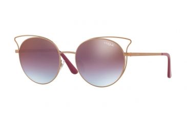 Image of Vogue VO4048S Sunglasses 5075H7-52 - Matte Light Pink Gold Frame, Az Grad Pink Grad Brn Mirr Red Lenses
