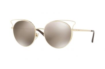 Image of Vogue VO4048S Sunglasses 848/5A-52 - Pale Gold Frame, Light Brown Mirror Gold Lenses