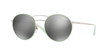 Image of Vogue VO4061S Single Vision Prescription Sunglasses VO4061S-50656G-52 - Lens Diameter 52 mm, Frame Color Silver Green