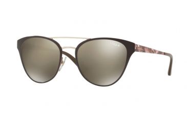 Image of Vogue VO4078S Single Vision Prescription Sunglasses VO4078S-50215A-53 - Lens Diameter 53 mm, Frame Color Brown/Pale Gold