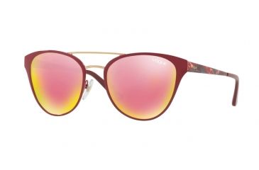 Image of Vogue VO4078S Single Vision Prescription Sunglasses VO4078S-50554Z-53 - Lens Diameter 53 mm, Frame Color Dark Red/light Pink Gold