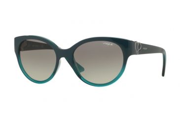Image of Vogue VO5035S Progressive Prescription Sunglasses VO5035S-238111-56 - Lens Diameter 56 mm, Frame Color Dk Turquoise Grad Transp Azure